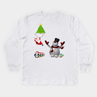 Funny merry christmas and happy new year Kids Long Sleeve T-Shirt